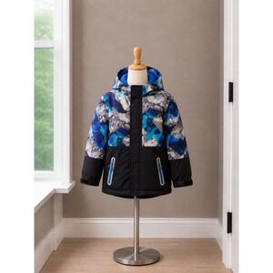 Top&Sky Kids Blue Mountain Print Hooded Ski Jacket Size EUR 150 10/12 Compass